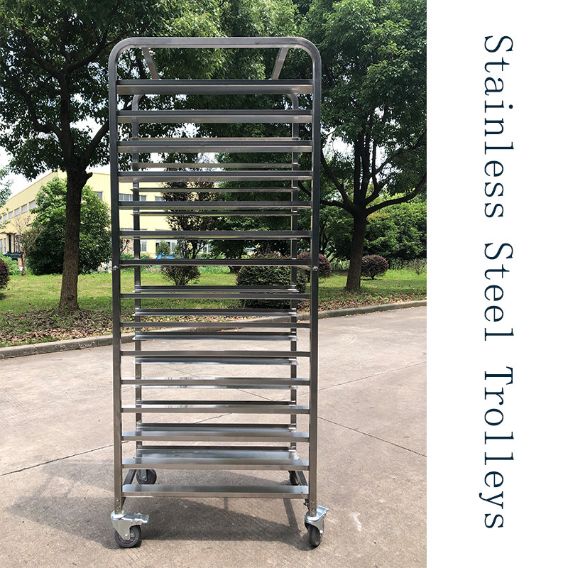 RK Bakeware China-Mackies Flatpack Z Frame Nesting Stainless Steel Trolley For Bakery Production