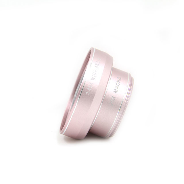 Rose Gold External Phone Camera Lens 0.45X Wide Angle Smartphone Macro Lens