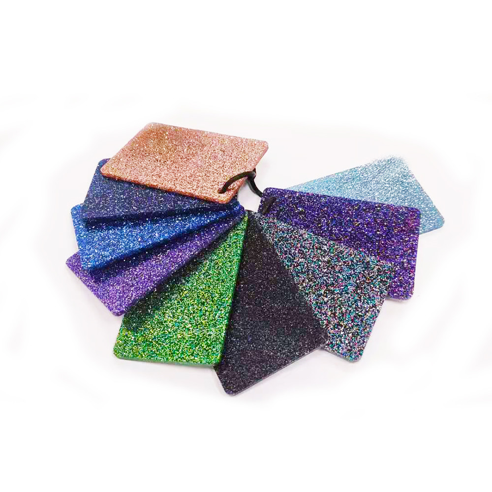 Colorful Pink Gold Blue Perspex Glitter Plastic Sheets 25mm