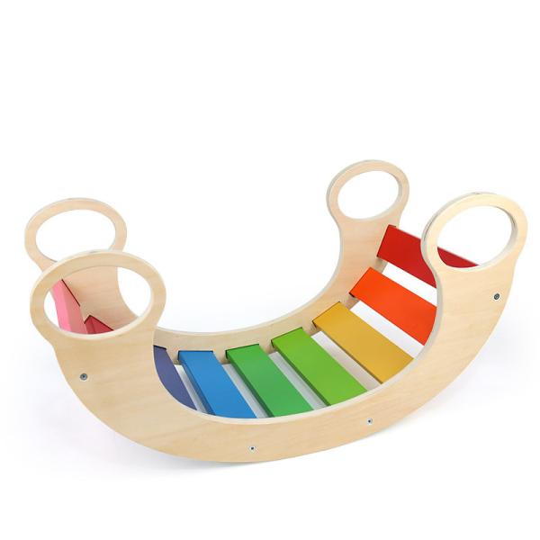 Quality OEM Baby Montessori Rainbow Wooden Climbing Frame for sale