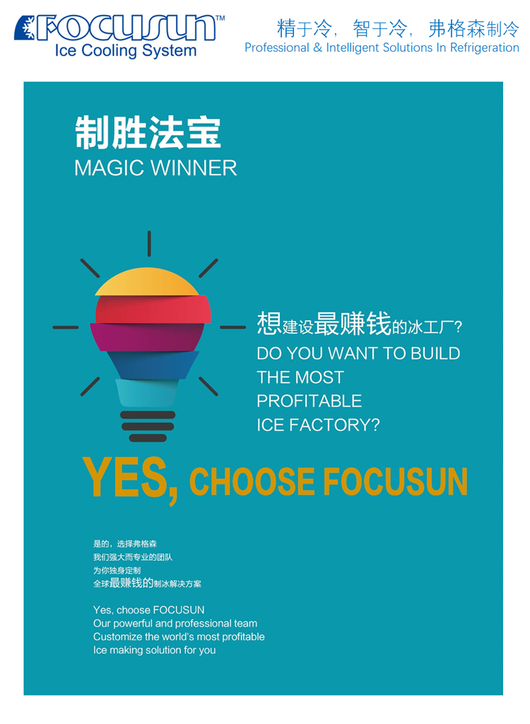 Customized Bar Size Industrial Ice Maker Machine Producing 30 Tons per Day Efficiency