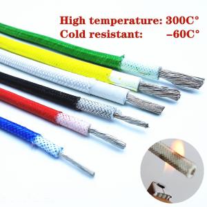 China 0.3mm 1.5mm 2.5mm Silicone Wire Cable Heat Resistant 300 Deg C Fiberglass Braided wholesale