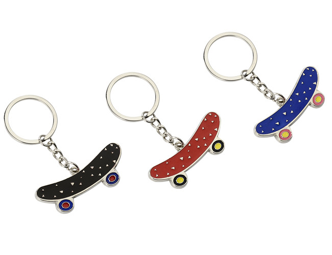Zinc Alloy Iron Skateboard Key Chain Mini 3.5mm Pantone Cute Souvenir Gift