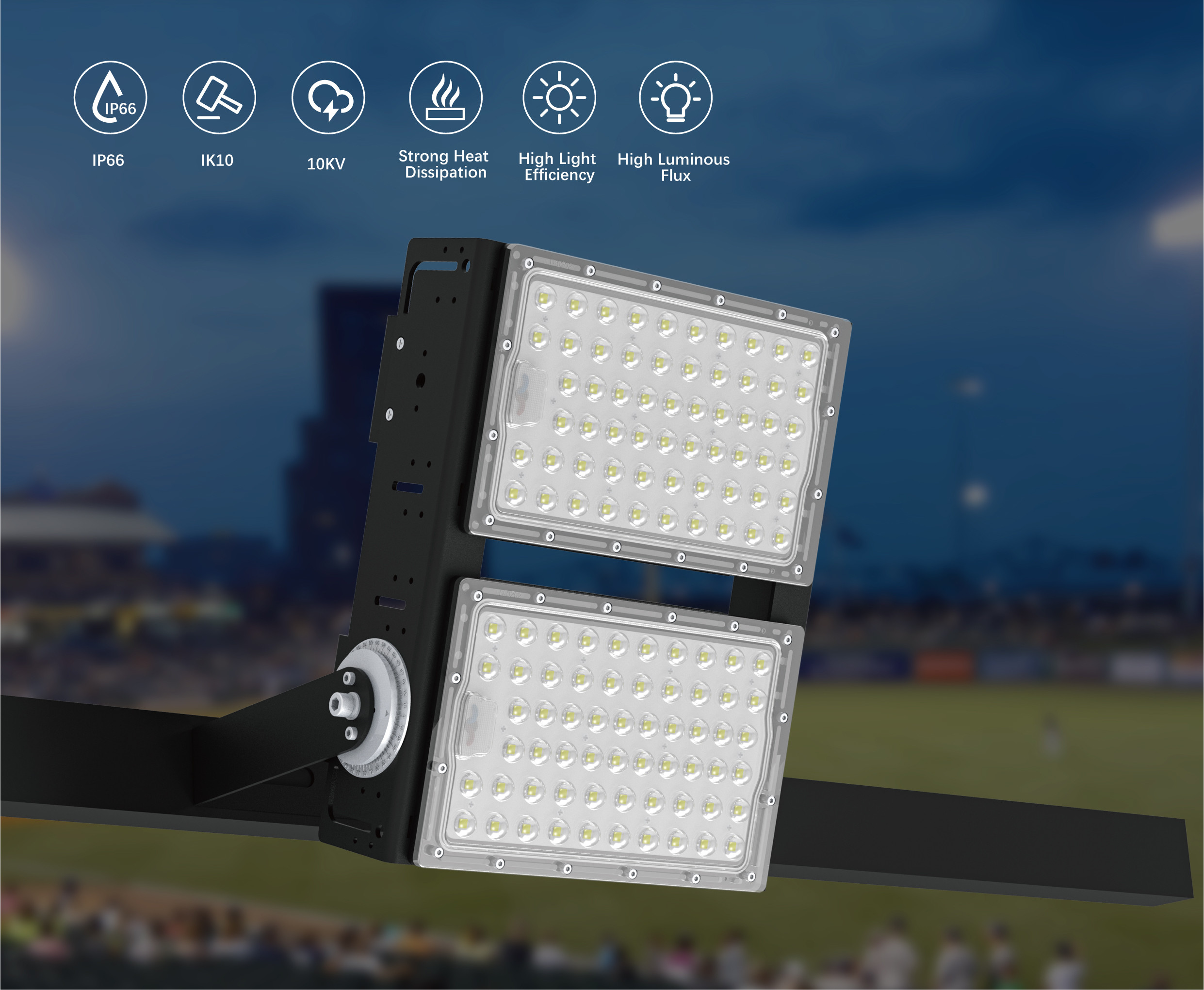 Best Sport Lighting IP66 IK10 240w 145LM/W Bracket Rotation 360°