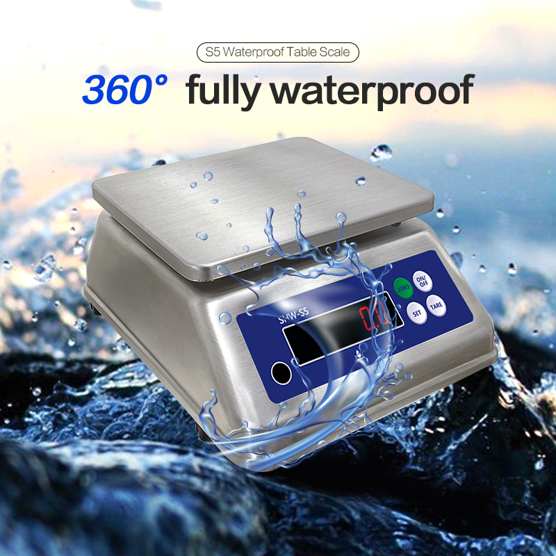 15kg S5 Double Screen Stainless Steel Waterproof Table Electronic Scale for -10 C-40 C