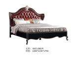 European style Classic design furniture of Leather headboard Bed used Beech wood