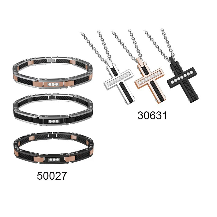 IP Gold and IP Blue and Rose Gold Stainless Steel Men Bracelet Fashion Jewelry Bracelets
