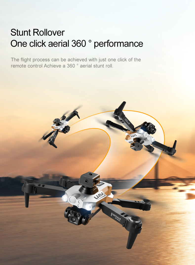 Portable 4k Drone Professional with 3 Camera Wide Angle Optical Flow Localization 360 Obstacle Avoidance Quadcopter