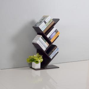 China Fully Disassembled 32.68inch 7.5kg Trapezoidal Wood Corner Bookcase wholesale
