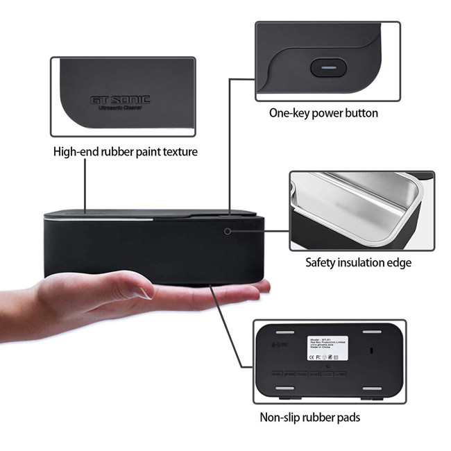 Smart Ultrasonic Glasses Cleaner , White / Green Portable Ultrasonic Cleaner