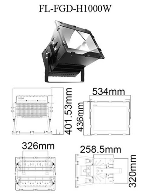 IP65 Waterproof 400W 500W 1000W LED Flood Light AC100-240V Good Heat Dissipation