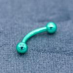 Blue Crystal Gem Eyebrow Barbell Piercing Jewelry 316L Stainless Steel 8mm