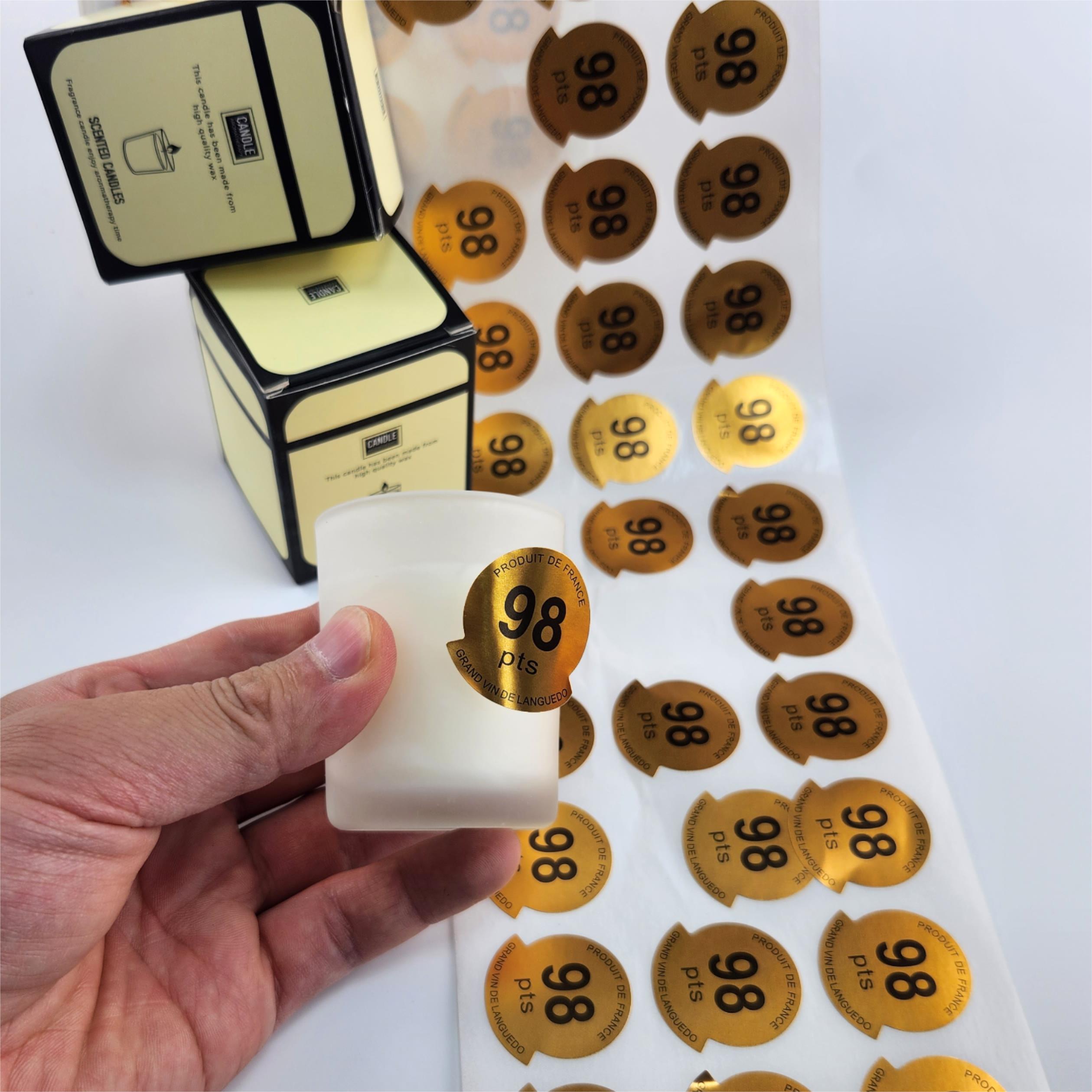 OEM Custom Waterproof Candle Warning Stickers Simple Candle Labels