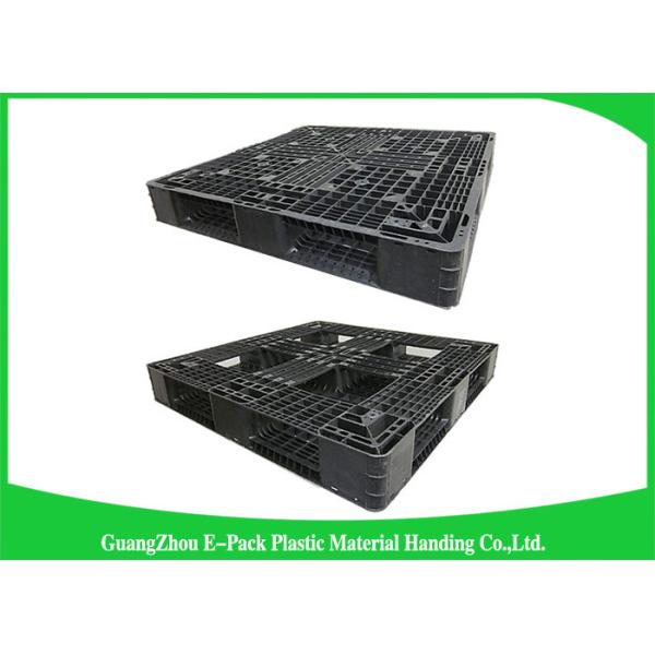 Durable Solid Deck Plastic Euro Pallets Food Grade Three Skids HPPE Material