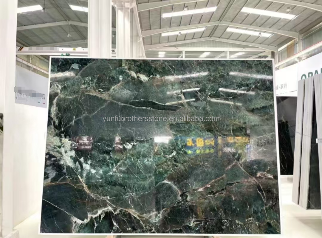 Natural Stone Cat's Eye Green Big Slab Dining Table Top for Villa Interior Decoration