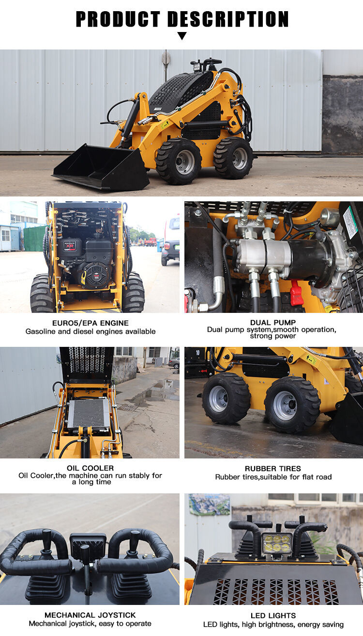 Front End 420cc Small Skid Steer Loader With Bucket Attachment