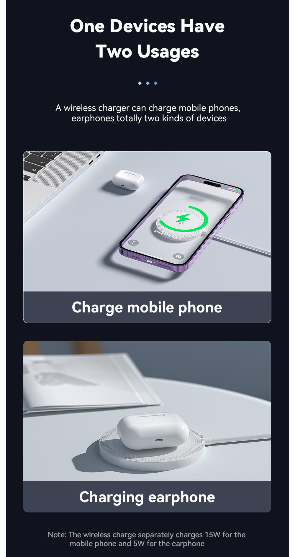 ESSAGER ES-WC07 Series 15W Quick Fast Charge Magnetic Wireless Charger for iPhone