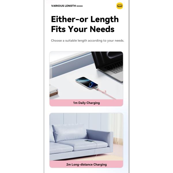 ESSAGER ES-X76 Type C To Type C Fast Charging Cable 240W 100W 5A Digital Display