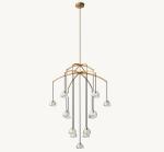 Polished Brass Crystal Contemporary Ceiling Chandeliers Hardwired