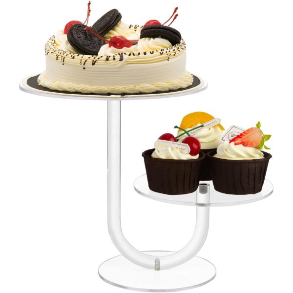 Cake Display Rack Acrylic Display Rack Tabletop Paper Cupcake Tower Stand 8x8.5"
