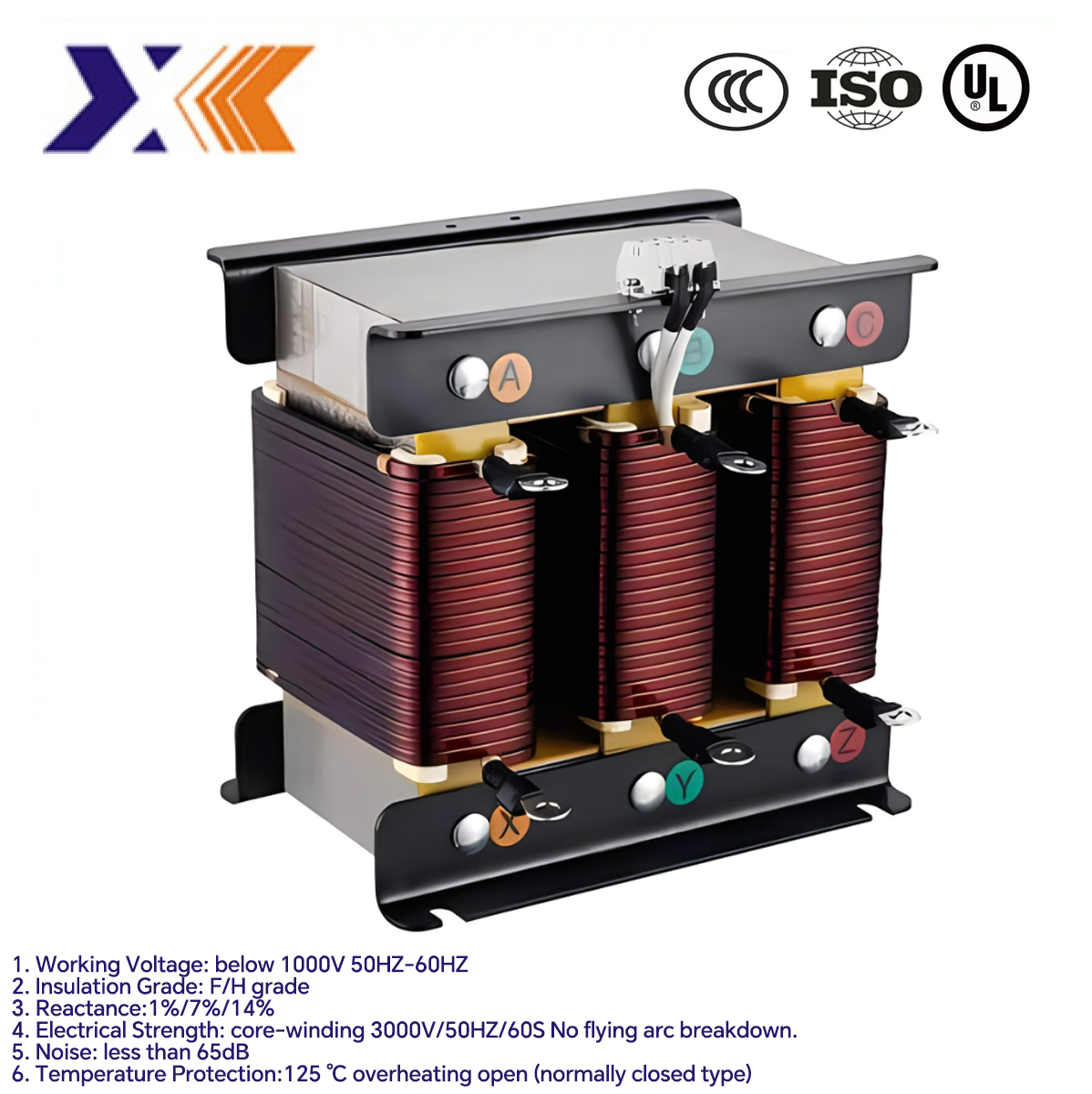 Automatic Grade Automatic 15kw 50A ROCL 1%-50/18 AC Output Reactor for Medical Devices