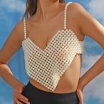 Heart pearl bustier corset top
