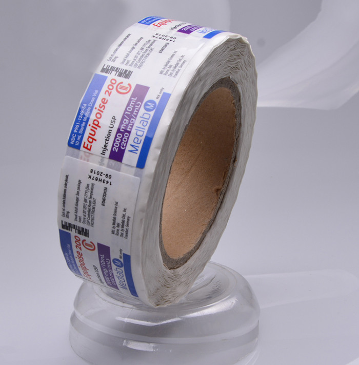 Customised adhesive plastic PP PE PET sticker label for vial packaging