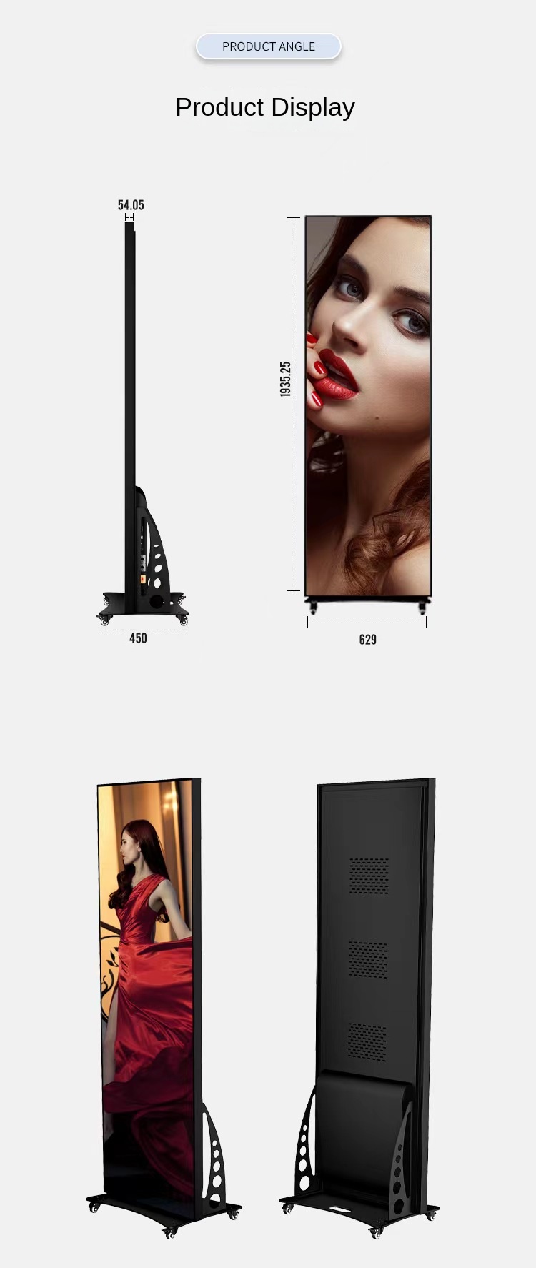Indoor P3 LED Display Mirror Poster For Events Airport Shopping Mall Advertising Mirror