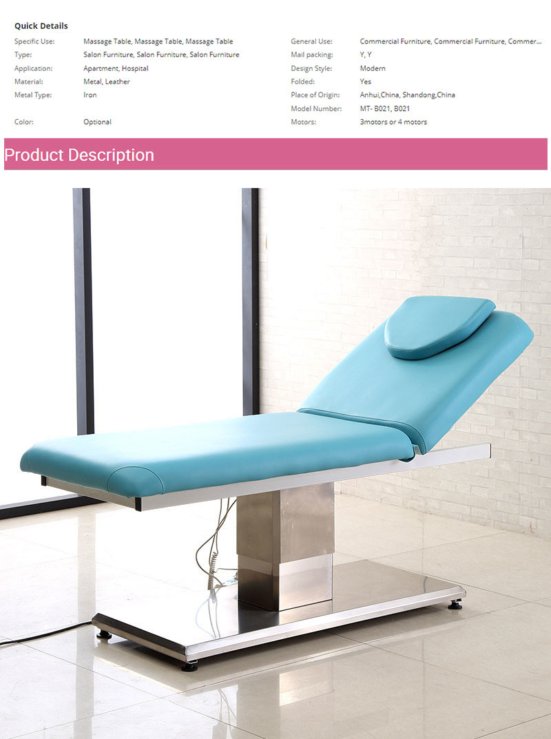 Cosmetology Clinic Medical SPA Hospital Massage Bed Adjustable PU SS