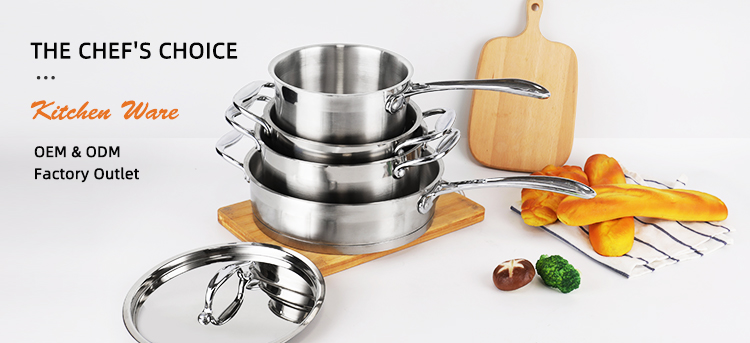 Multifunction Stackable Flat Bottom Kitchen Cooking Pot Set Stainless Steel Cookware Set With Lid