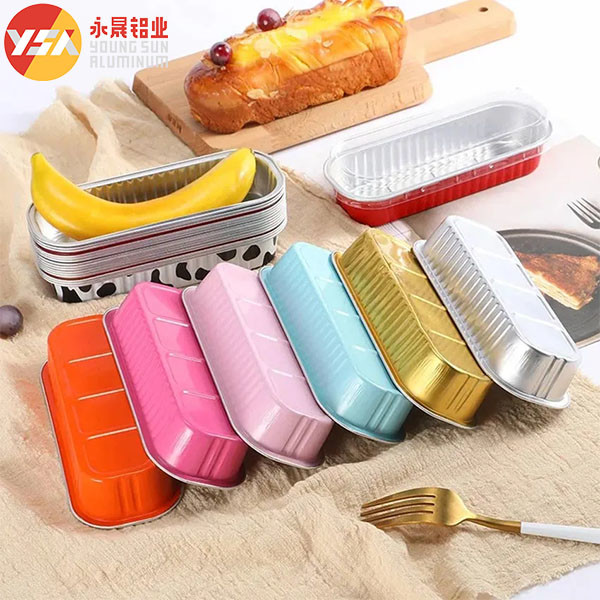 Oven Baking Cake Non-stick Disposable Rectangle Aluminum Bakeware Container
