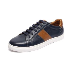 China Navy Brown Antiodor Mens Leather Casual Shoes Microfiber Lining wholesale