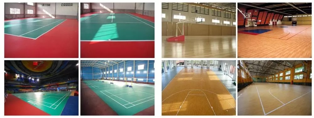 Soundproof 10MM Thickness PVC Sports Flooring Basketball Court Wear Resistant