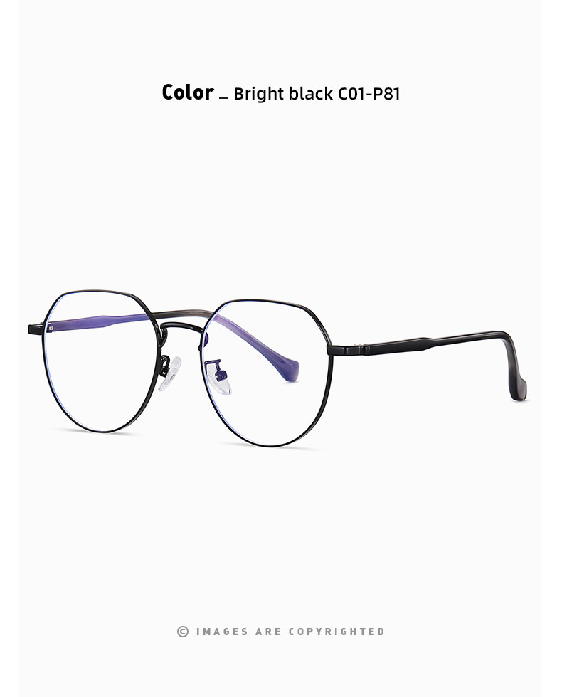 Blue Light Blocking Acetate Metal Glasses Vintage Round Anti Blue Ray Eyewear