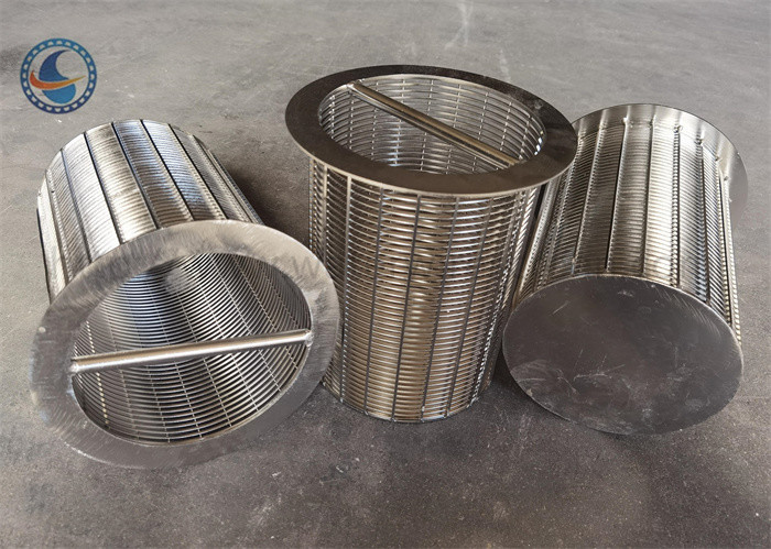 Ss 304 Shaped 450mm Wedge Wire Filter Basket With Handle Slot Wire Backwash