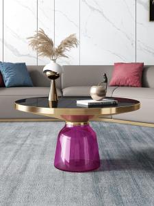 China Toughened Bell Blown Glass Coffee Table 35cm High Antiwear wholesale
