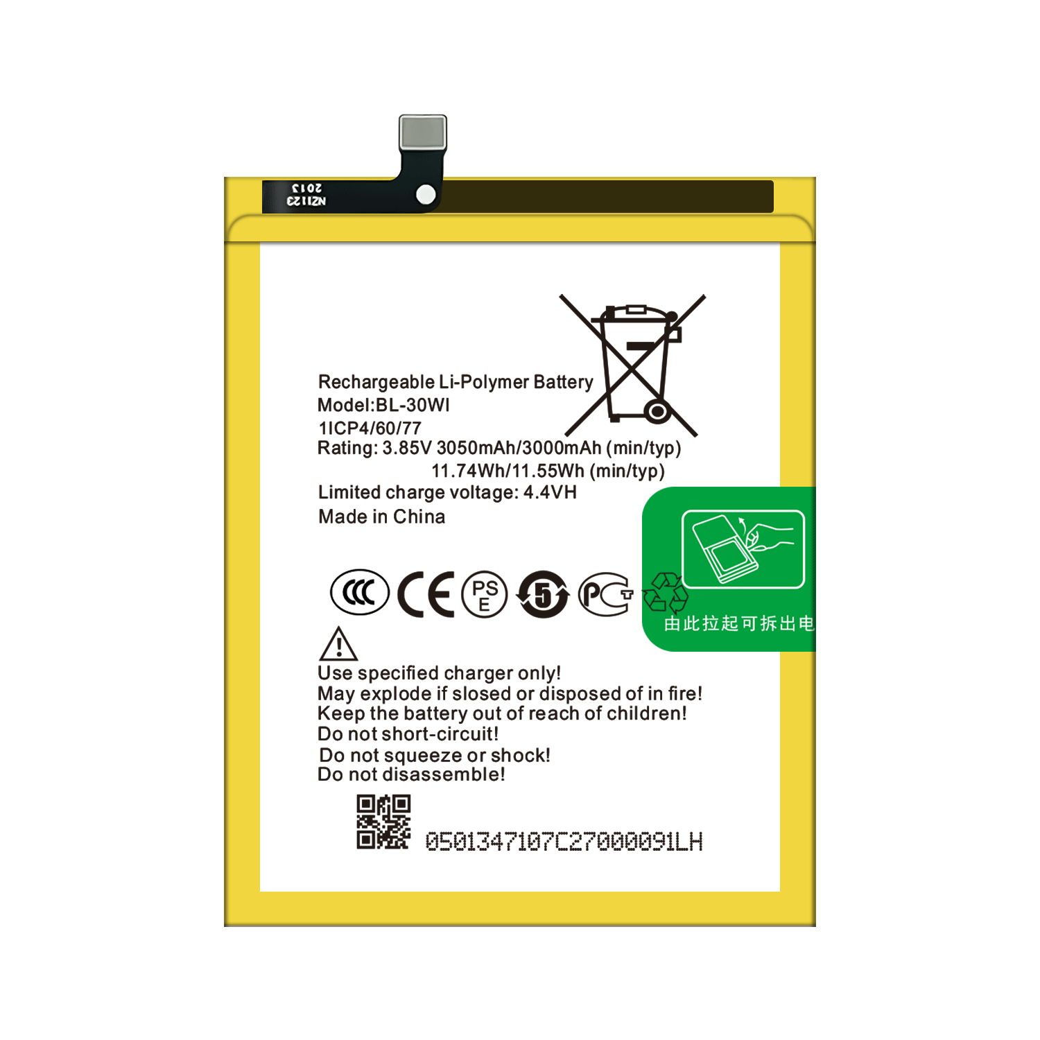 Capacity 3000mAh Rechargeable Batteries for itel S42 BL-30WI Mobile Phone Battery