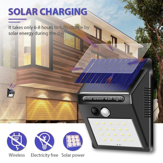 Wireless Waterproof Motion Sensor Outdoor 20Led Security Night Light Solar Wall Lights