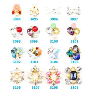 China Hot NEW Wholesale Alloy Jewelry 3D Nail Art Jewelry Nail rhinestones Sticker Supplier Number ML3094-3019 wholesale