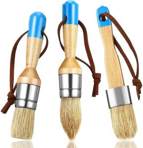 China 2in Round Chalk Paint Brush Set 3pcs For Wood Furniture Home Decor wholesale