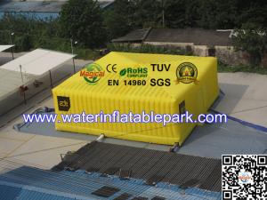 China Yellow Festival Giant Inflatable Cube Tent , Inflatable Large Storage Tent Custom wholesale