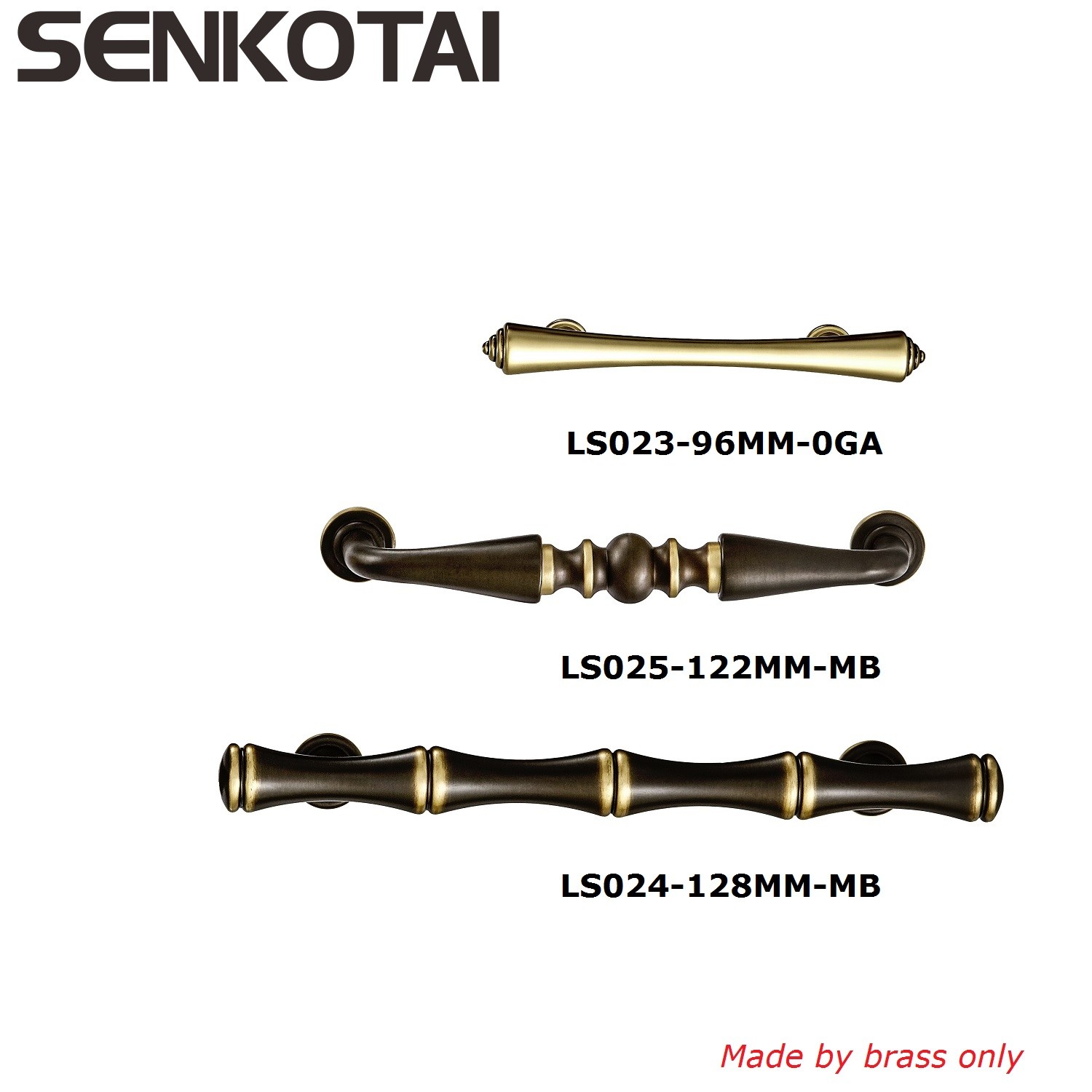 Drawer Pull Handle with Oil Rubbed Bronze and Gold Heavy Quality Brass Kitchen & Bathroom Cabinet Hardware