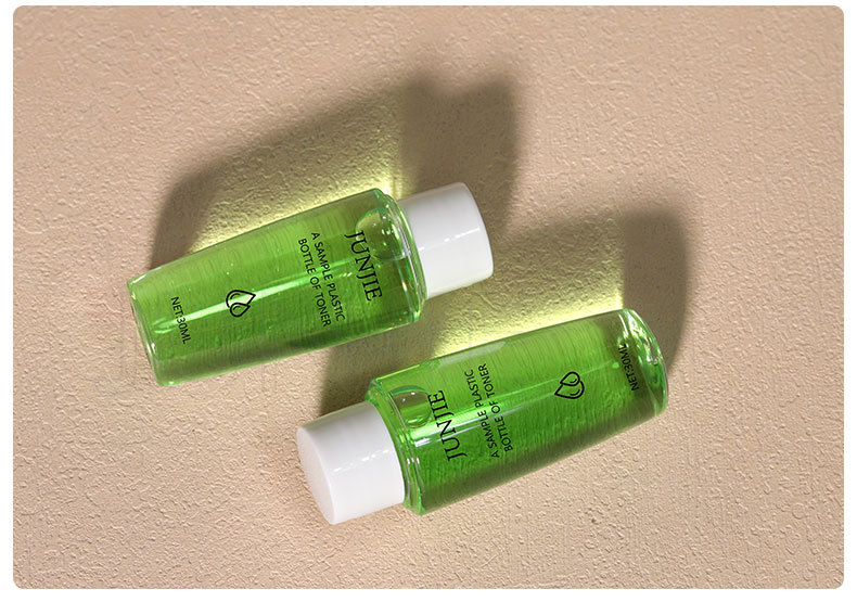 Luxury Empty Plastic Body Wash Bottle Flat Shoulder Toner Bottle with White Cap Frosted Clear White Shower Gel Packaging
