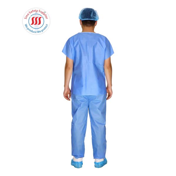 Anti Static Two Pieces Hospital Surgical Scrubs Doctor Nurse Medical Disposable