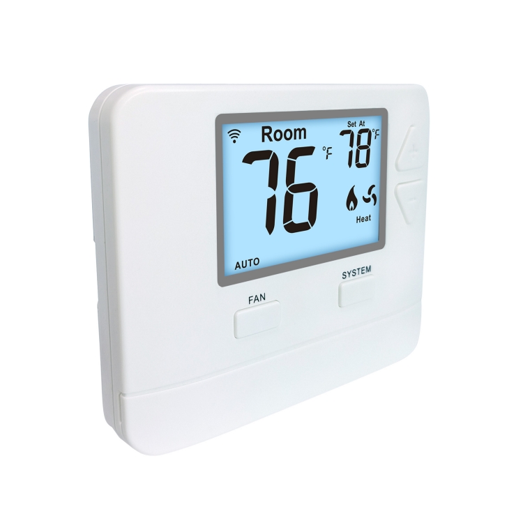 Non Programmable Home HVAC Heating Digital WIFI Thermostat 24V LCD White ABS