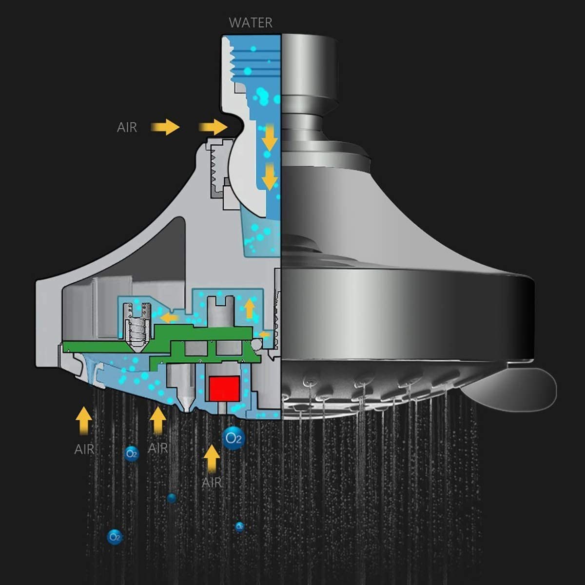 OEM 0.4MPA Fixed Shower Rose , 5 Setting Water Saving Shower Rose