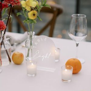 Acrylic transparent arch semicircle digital Place card DIY blank party