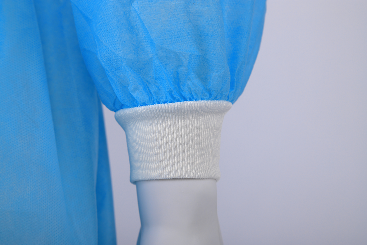 Disposable Isolation gown PP PE SMS CPE Material Level 1 2 3 Medical Surgical Gowns with Knitted Cuffs