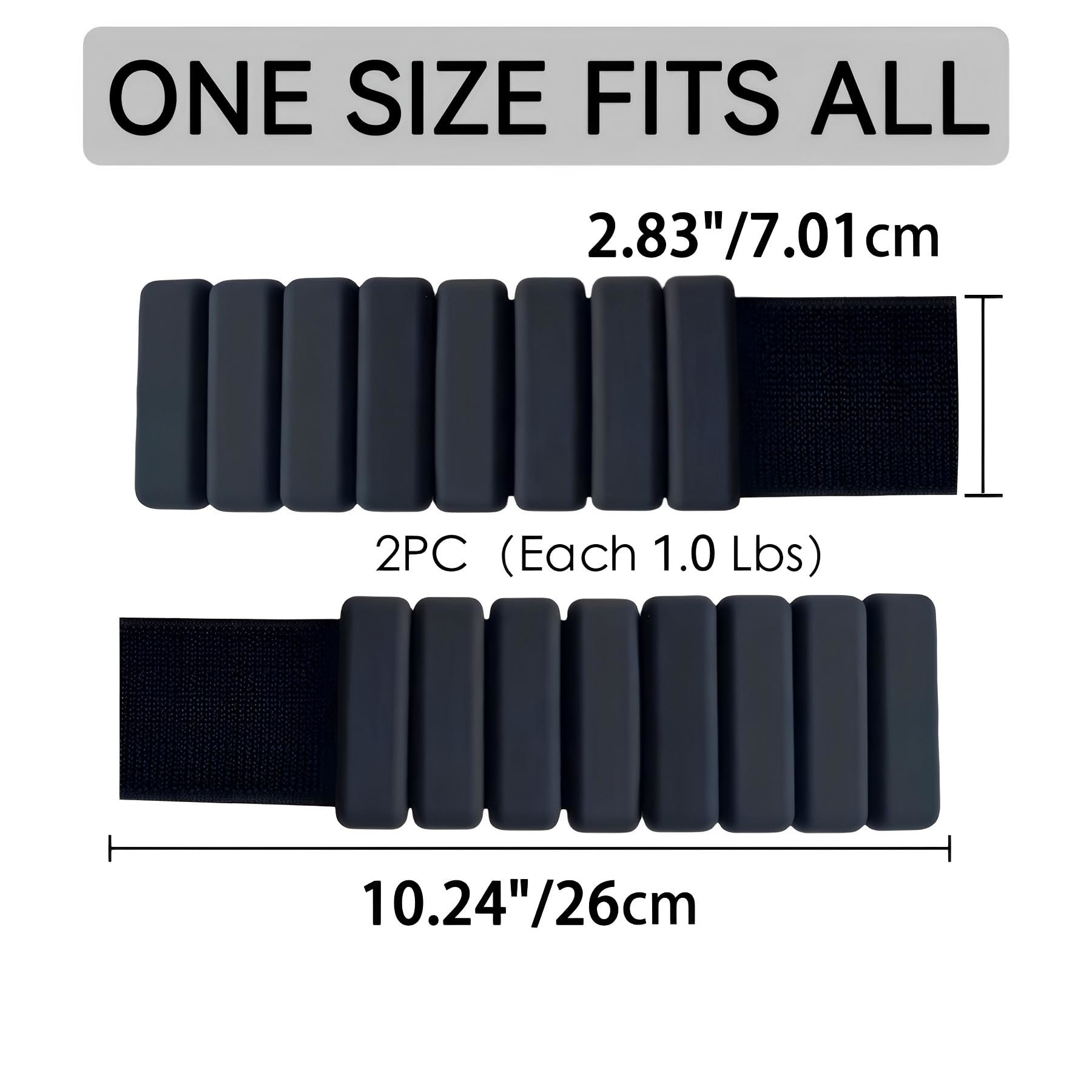 2Lbs Silicone Adjustable Ankle Wrist Weights For Home Gym Use Yoga Dance Pilates