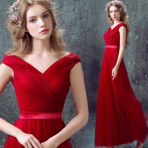 China Sexy Deep V Neck Red Elegant Lace Up Evening Dresses TSJY026 wholesale